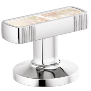 Brizo Kintsu®: Widespread Lavatory Knob with Mother of Pearl Inlay Handle Kit In Chrome