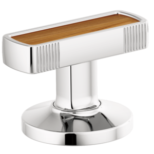 Brizo Kintsu®: Widespread Lavatory Knob with Wood Inlay Handle Kit In Chrome