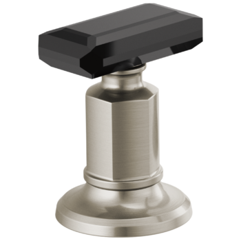 Brizo Invari®: Widespread Lavatory Black Crystal Knob Handle Kit In Luxe Nickel / Black Crystal
