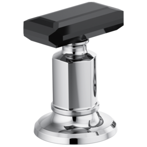Brizo Invari®: Widespread Lavatory Black Crystal Knob Handle Kit In Polished Chrome / Black Crystal