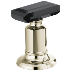 Brizo Invari®: Widespread Lavatory Black Crystal Knob Handle Kit In Polished Nickel