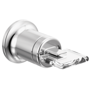 Brizo Allaria™: Two-Hole, Single-Handle Wall Mount Lavatory Faucet Knob Handle Kit In Polished Chrome / Clear Acrylic