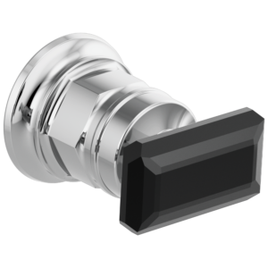 Brizo Invari®: Wall Mount Lavatory Black Crystal Knob Handle Kit In Polished Chrome / Black Crystal