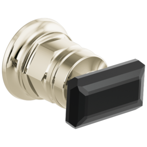 Brizo Invari®: Wall Mount Lavatory Black Crystal Knob Handle Kit In Polished Nickel