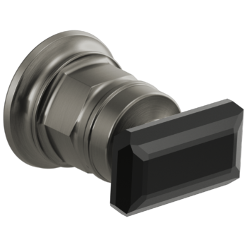 Brizo Invari®: Wall Mount Lavatory Black Crystal Knob Handle Kit In Luxe Steel / Black Crystal