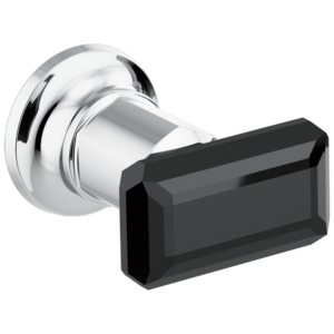 Brizo Invari®: Two-Handle Wall Mount Tub Filler Black Crystal Knob Handle Kit In Polished Chrome / Black Crystal