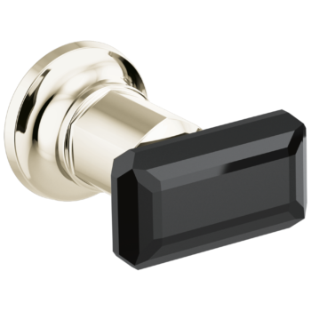 Brizo Invari®: Two-Handle Wall Mount Tub Filler Black Crystal Knob Handle Kit In Polished Nickel
