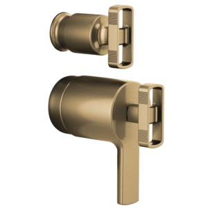 Brizo Kintsu®: TempAssure® Thermostatic Valve with Diverter Trim Knob Handle Kit In Luxe Gold