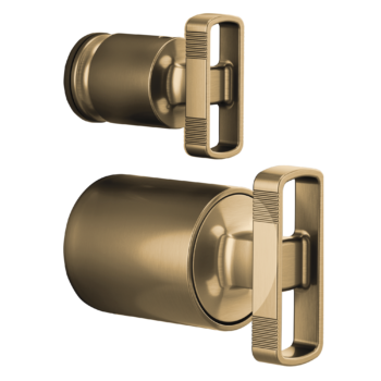 Brizo Kintsu®: Pressure Balance Valve with Integrated Diverter Trim Knob Handle Kit In Luxe Gold