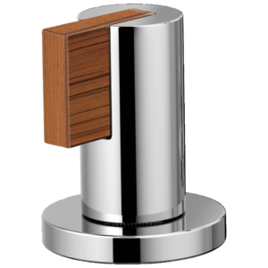 Brizo Litze®: Widespread Lavatory Lever Handle Kit In Polished Chrome / Teak Wood