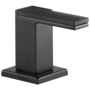 Brizo Sider®: Widespread Lavatory and Bidet Solar Gray Glass Lever Handle Kit In Matte Black