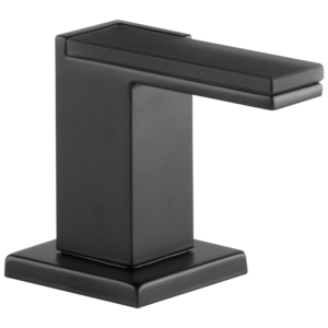 Brizo Siderna®: Widespread Lavatory and Bidet Solar Gray Glass Lever Handle Kit In Matte Black
