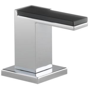 Brizo Sider®: Widespread Lavatory and Bidet Solar Gray Glass Lever Handle Kit In Chrome