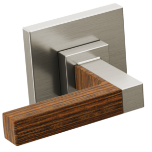 Brizo Frank Lloyd Wright®: Two-Handle Wall Mount Tub Filler Lever Handle Kit In Luxe Nickel / Teak Wood