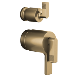 Brizo Kintsu®: TempAssure® Thermostatic Valve with Integrated Diverter Trim Lever Handle Kit In Luxe Gold