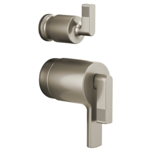 Brizo Kintsu®: TempAssure® Thermostatic Valve with Integrated Diverter Trim Lever Handle Kit In Luxe Nickel