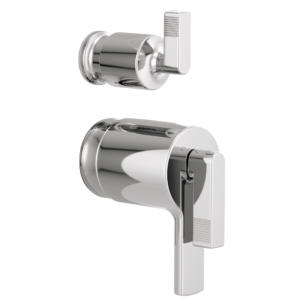 Brizo Kintsu®: TempAssure® Thermostatic Valve with Integrated Diverter Trim Lever Handle Kit In Chrome