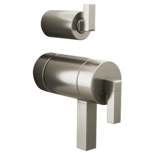 Brizo Frank Lloyd Wright®: TempAssure® Thermostatic Valve with Integrated Diverter Trim Lever Handle Kit In Luxe Nickel