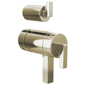 Brizo Frank Lloyd Wright®: TempAssure® Thermostatic Valve with Integrated Diverter Trim Lever Handle Kit In Polished Nickel