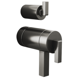 Brizo Frank Lloyd Wright®: TempAssure® Thermostatic Valve with Integrated Diverter Trim Lever Handle Kit In Luxe Steel