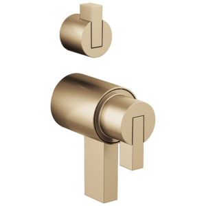 Brizo Litze®: TempAssure® Thermostatic Valve With Integrated Diverter Lever Handle Kit In Luxe Gold
