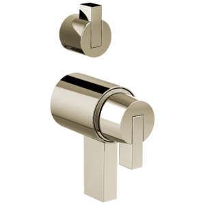 Brizo Litze®: TempAssure® Thermostatic Valve With Integrated Diverter Lever Handle Kit In Polished Nickel