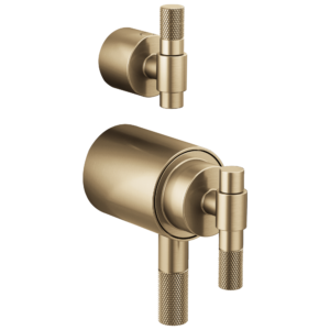 Brizo Litze®: TempAssure® Thermostatic Valve With Integrated Diverter T-Lever Handle Kit In Luxe Gold