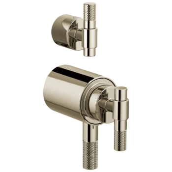 Brizo Litze®: TempAssure® Thermostatic Valve With Integrated Diverter T-Lever Handle Kit In Polished Nickel