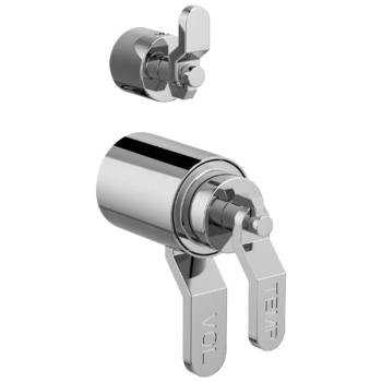 Brizo Litze®: TempAssure® Thermostatic Valve With Integrated Diverter Industrial Lever Handle Kit In Chrome