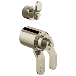 Brizo Litze®: TempAssure® Thermostatic Valve With Integrated Diverter Industrial Lever Handle Kit In Polished Nickel