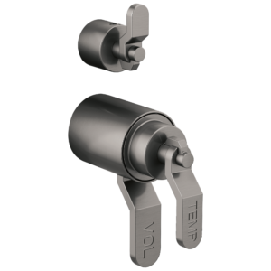 Brizo Litze®: TempAssure® Thermostatic Valve With Integrated Diverter Industrial Lever Handle Kit In Luxe Steel