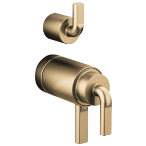 Brizo Litze®: TempAssure® Thermostatic Valve with Integrated Diverter Notch Lever Handle Kit In Luxe Gold