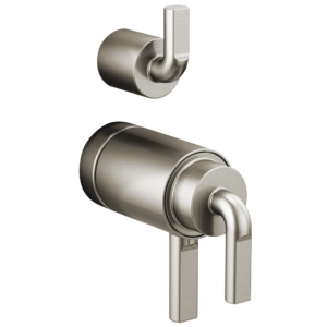 Brizo Litze®: TempAssure® Thermostatic Valve with Integrated Diverter Notch Lever Handle Kit In Luxe Nickel