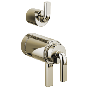 Brizo Litze®: TempAssure® Thermostatic Valve with Integrated Diverter Notch Lever Handle Kit In Polished Nickel