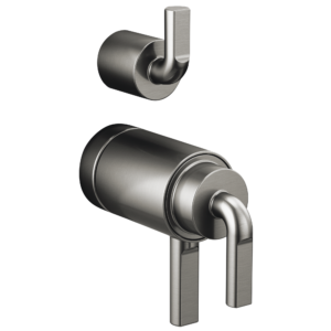 Brizo Litze®: TempAssure® Thermostatic Valve with Integrated Diverter Notch Lever Handle Kit In Luxe Steel