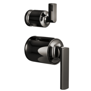 Brizo Kintsu®: Pressure Balance Valve with Integrated Diverter Trim Lever Handle Kit In Brilliance Black Onyx