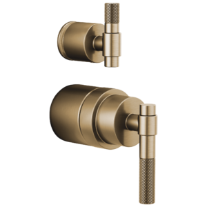 Brizo Litze®: Pressure Balance Valve with Integrated Diverter Trim T-Lever Handle Kit In Luxe Gold