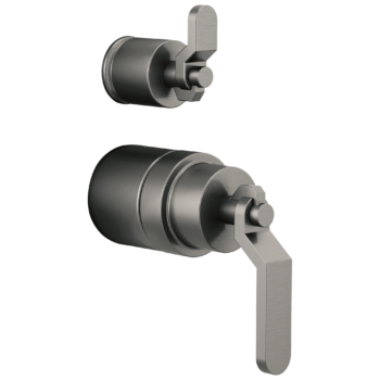 Brizo Litze®: Pressure Balance Valve with Integrated Diverter Trim Industrial Lever Handle Kit In Luxe Steel