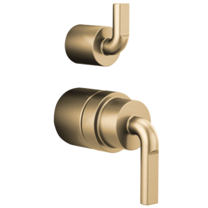 Brizo Litze®: Pressure Balance Valve with Integrated Diverter Trim Notch Lever Handle Kit In Luxe Gold
