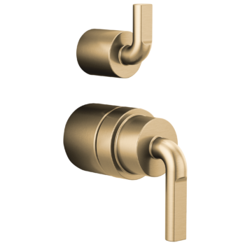 Brizo Litze®: Pressure Balance Valve with Integrated Diverter Trim Notch Lever Handle Kit In Luxe Gold
