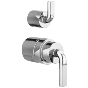 Brizo Litze®: Pressure Balance Valve with Integrated Diverter Trim Notch Lever Handle Kit In Chrome