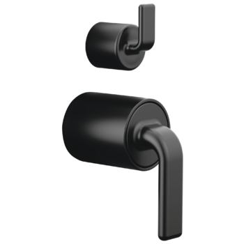 Brizo Allaria™: Pressure Balance Valve with Integrated Diverter Trim Twist Lever Handle Kit In Matte Black