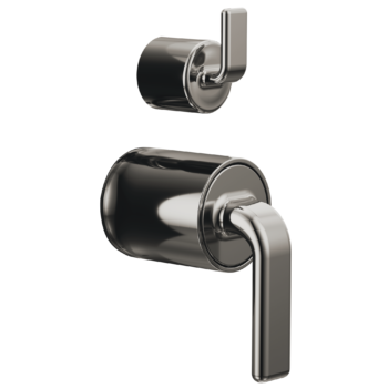 Brizo Allaria™: Pressure Balance Valve with Integrated Diverter Trim Twist Lever Handle Kit In Brilliance Black Onyx