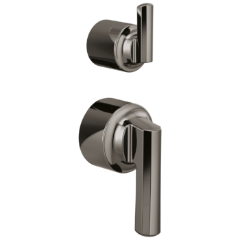 Brizo Levoir™: Pressure Balance Valve with Integrated Diverter Trim Lever Handle Kit In Brilliance Black Onyx