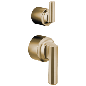 Brizo Levoir™: Pressure Balance Valve with Integrated Diverter Trim Lever Handle Kit In Luxe Gold