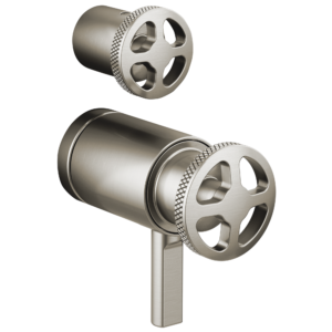 Brizo Litze®: TempAssure® Thermostatic Valve with Integrated Diverter Wheel Handle Kit In Luxe Nickel