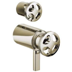 Brizo Litze®: TempAssure® Thermostatic Valve with Integrated Diverter Wheel Handle Kit In Polished Nickel