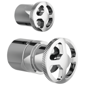 Brizo Litze®: Pressure Balance Valve with Integrated Diverter Trim Wheel Handle Kit In Chrome