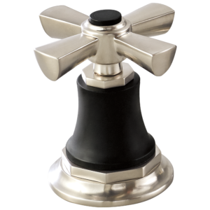 Brizo Rook®: Widespread Lavatory and Bidet Cross Handle Kit In Luxe Nickel / Matte Black