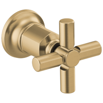 Brizo Invari®: Two-Handle Wall Mount Tub Filler Cross Handle Kit In Luxe Gold